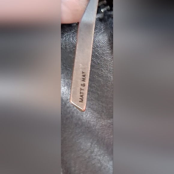 EUC Matt And Nat Black Smooth Vegan Leather School Work Laptop Backpack - Picture 10 of 16